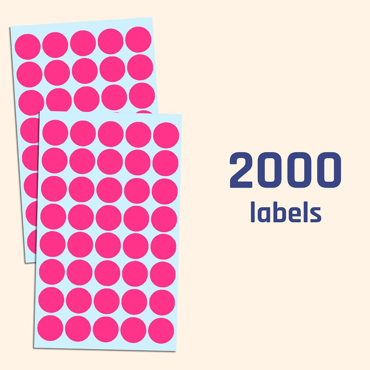 3/4" Round Colored Dot Stickers Labels - 10 Colors