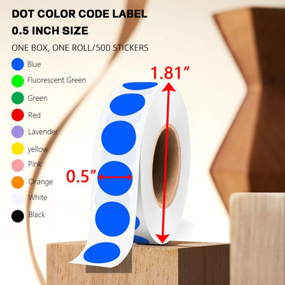 1/2 Inch Round Sticker,4 Rolls 2000Pcs Small Dot Stickers Color-Code Dots | Red+Yellow+Blue+Green 1.3cm Small Stickers Round Color Coding Circle Dots Stickers, Roll Dot Sticker Label for Office Home