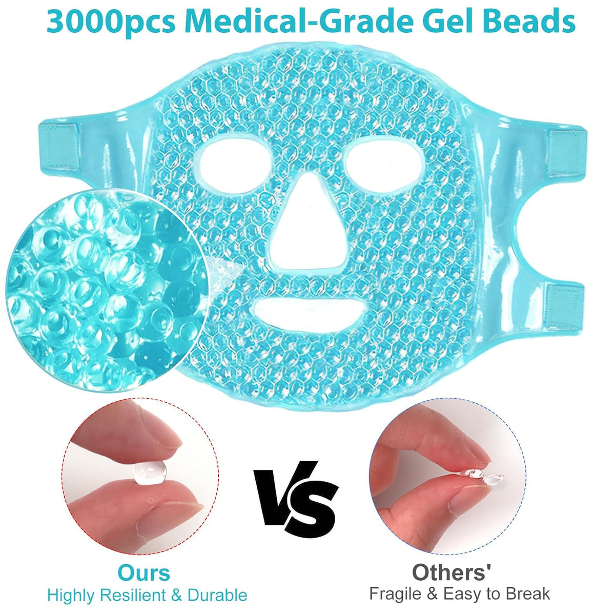 BeeVines Ice Face Mask, Cooling Gel Pack, Cold Compress for Puffy Eyes