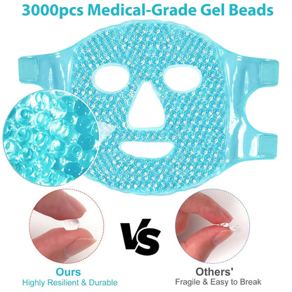 BeeVines Ice Face Mask, Cooling Gel Pack, Cold Compress for Puffy Eyes