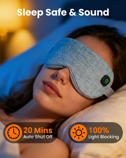 Cordless Heated Eye Mask, Rechargeable Mask with 4 Heat Levels for Dry Eyes