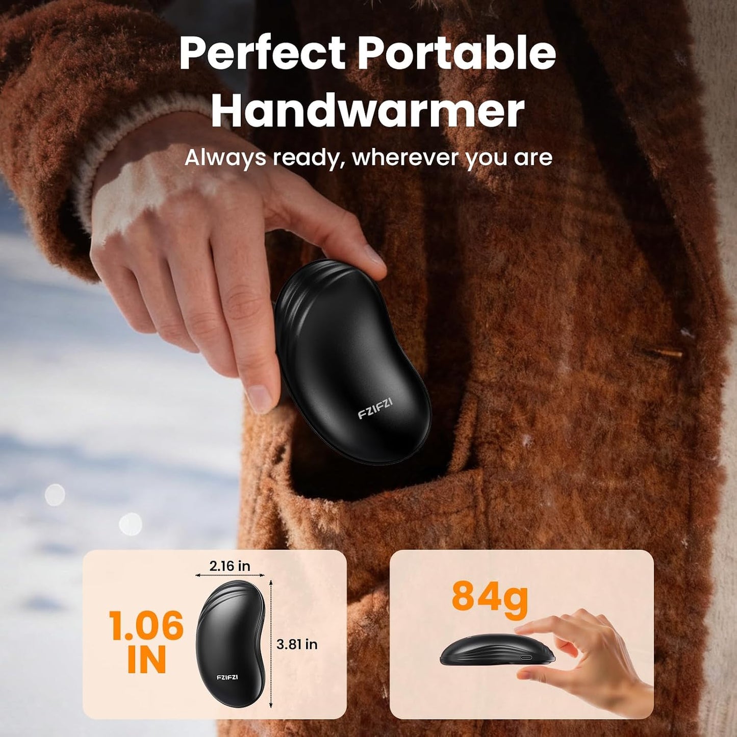 Hand Warmers Rechargeable, Electric Hand Warmers with Fidget Spinner, 2 Pack 6000mAh Reusable Charging Handwarmers, Magnetic Pocket Heater Gifts for Women, Men, Outdoor, Hunting, Fishing, Golf Camping