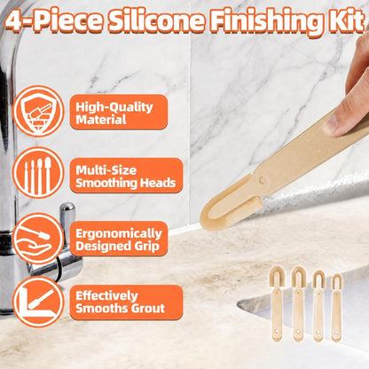 6 Pcs Caulk Tool Set-Multi- Caulk Smoothing Tool,Razor Blade Scraper | Purpose Silicone Caulking Tool Kit,Caulk Remover Tool for Clean Seal Lines,Non-Scratch for Bathroom,Kitchen,Window Repair