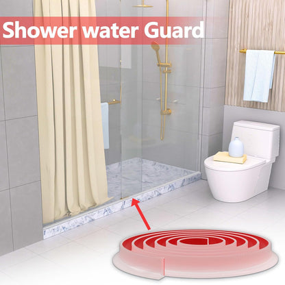 Raycity Silicone Shower Threshold Water Dam Barrier, 39 Inch, Clear | Self-Adhesive Glass Shower Door Bootom Seal Strip, Shower Water Guard Blocker for Walk in Bathroom, Kitchen