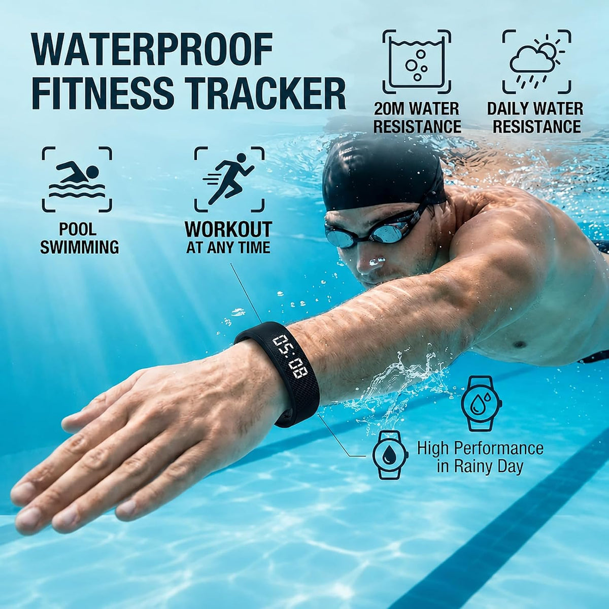 Vibrating Alarm Wristband Clock for Heavy Sleepers Wake Band Wrist Watch Silent Vibration Bracelet Loud Adults Strike Deaf People Despertar with that Won't Partner Extremely Deep