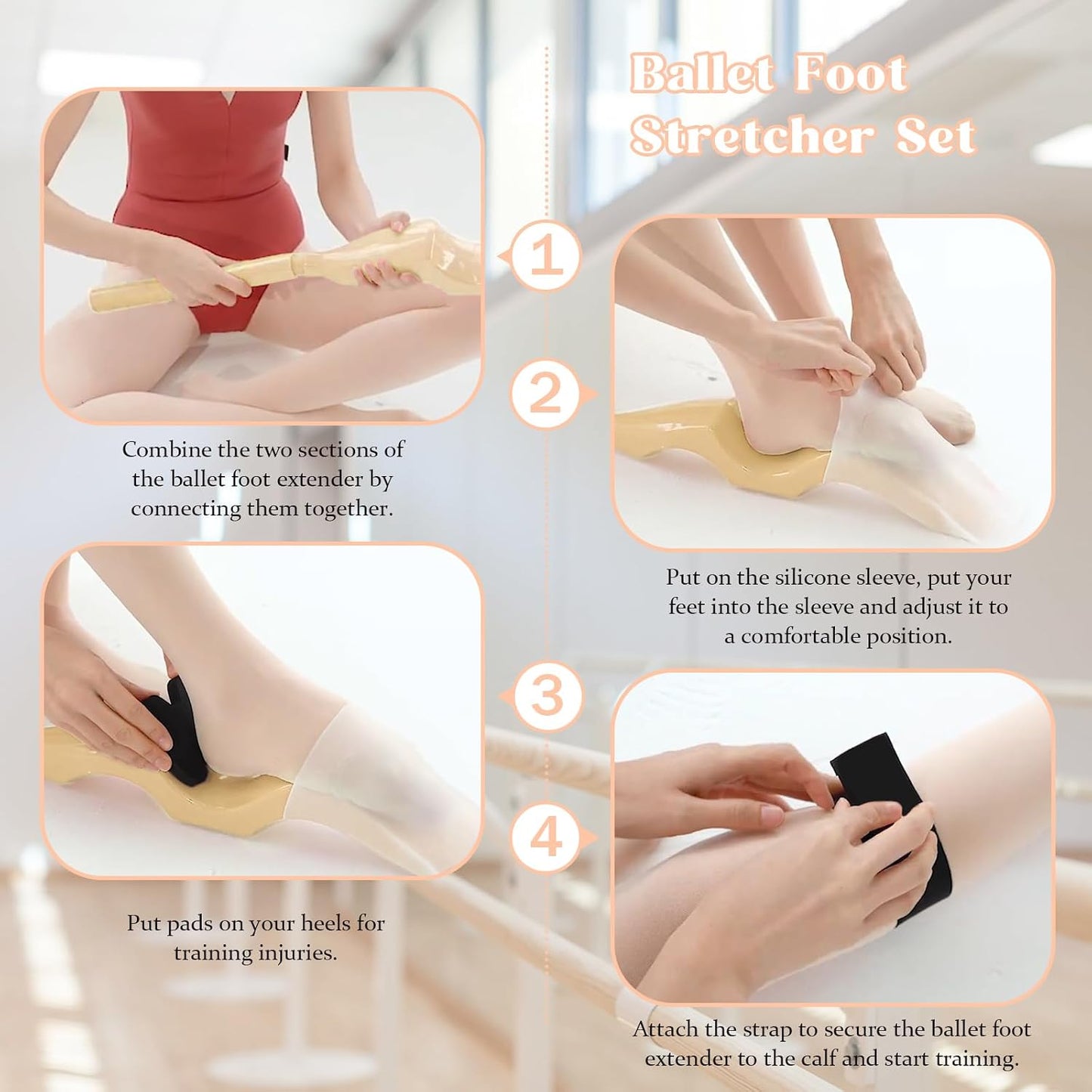Ballet Foot Stretcher Set, Original Dance Foot Stretcher Ballet Training Equipment for Easy Carry for Easy Carry for Dancers, Yoga People