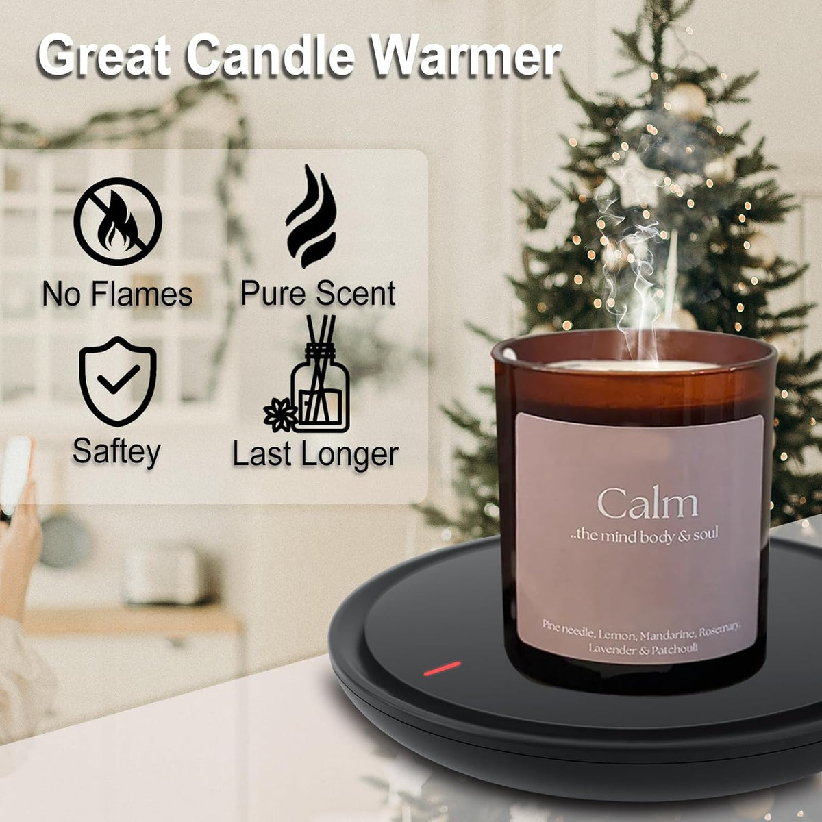Candle & Coffee Warmer for Desk - Auto Shut Off