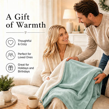 Electric Heated Blanket Full Size 72"x84" – Light Gray | ETL for Safe Overnight, 4 Heat Settings & 10H Auto Off, Dual-Sided Microplush Sherpa for Home Night, Machine washable