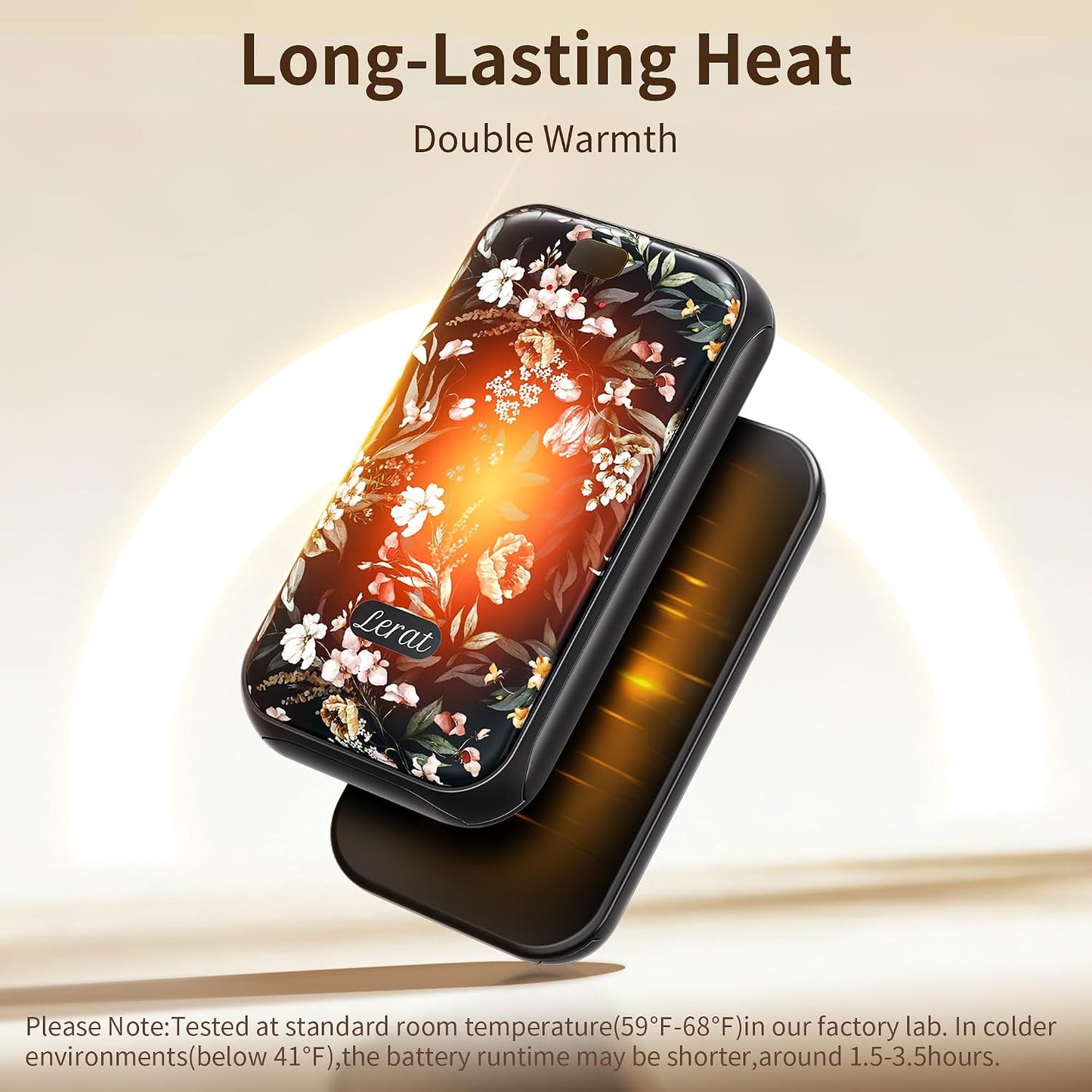 LERAT Hand Warmers Rechargeable,2 Pack Electric Hand Warmers,3-Second Fast Heating,3 Heat Settings,Portable & Lightweight Gifts for Women Men,Outdoor,Camping,Hiking,Skiing,Hunting,Travel