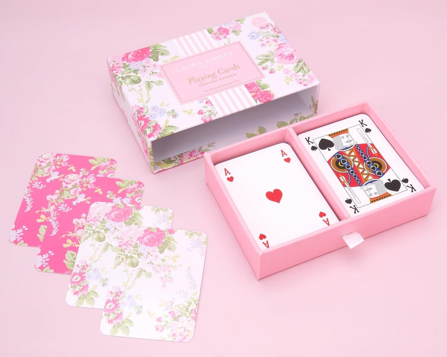 Laura Ashley Pretty Pattern Matching Game – 52 Floral Memory Cards in Decorative Gift Box – Classic Matching Game – Cognitive Brain Training & Family Fun | Classic Concentration Play with Elegant Botanical Artwork, Cognitive Brain Training and Family Fun