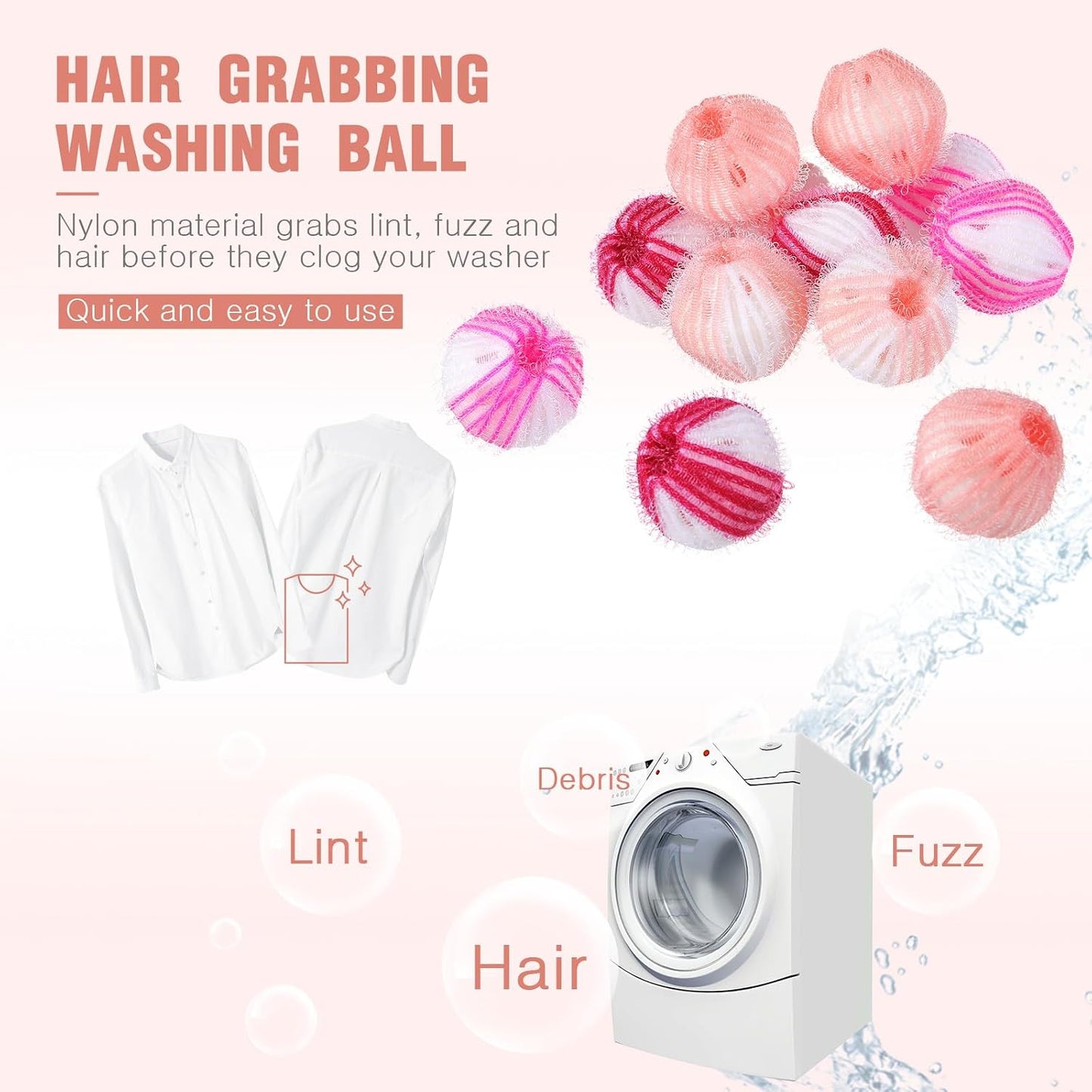 Blulu 18 Pieces Pet Hair Remover for Laundry, Classic Color | Reusable Washing Machine Hair Catcher Pet Dog Cat Fur Catcher Lint Remover from Laundry