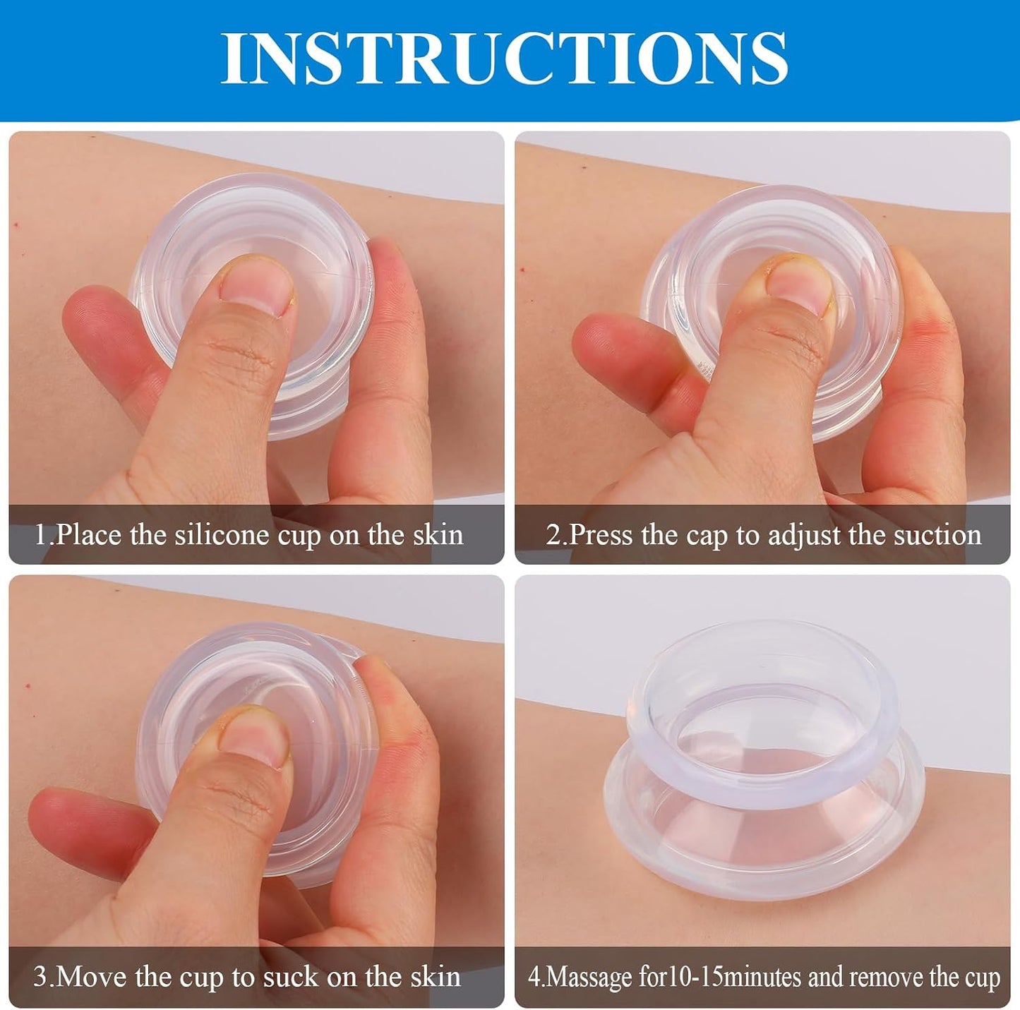 Silicone Cupping Therapy Sets (3 Cups), Cupping Kit for Massage Therapy | Anti-Cellulite Cup, Cellulite Reduction, Joint Pain, Muscle Pain, Myofascial Release, Relaxation & Daily Self-Care, Home Spa