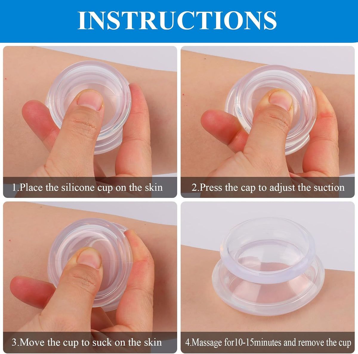 Silicone Cupping Therapy Sets (Set of 3), Cupping Kit for Massage Therapy