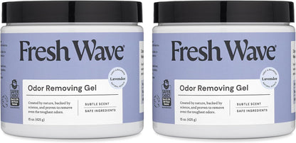 Fresh Wave Original Odor Eliminator Gel 3-Pk 7 oz - Air Freshener for Home | Plant-based essential oils. Lasts 15-30 days per jar. No plug-in needed. Pet-safe, closet and bathroom deoderizer.