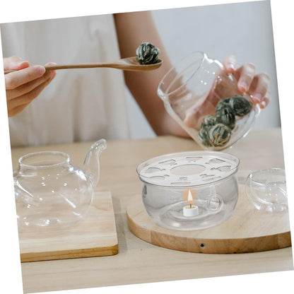 STOBAZA Household Glass Teapot Warmer Non-Slip Base Elegant Tea Heating Tool for Maintaining Warmth Gatherings and Special Occasions