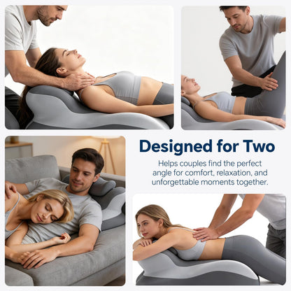 Ergonomic Reading Pillow, Memory Foam Wedge Pillow, Adjustable Neck Pillows | Multi-Positional Support Cushion for Stomach Sleepers and Sedentary, with Removable Washable Cover, Gray