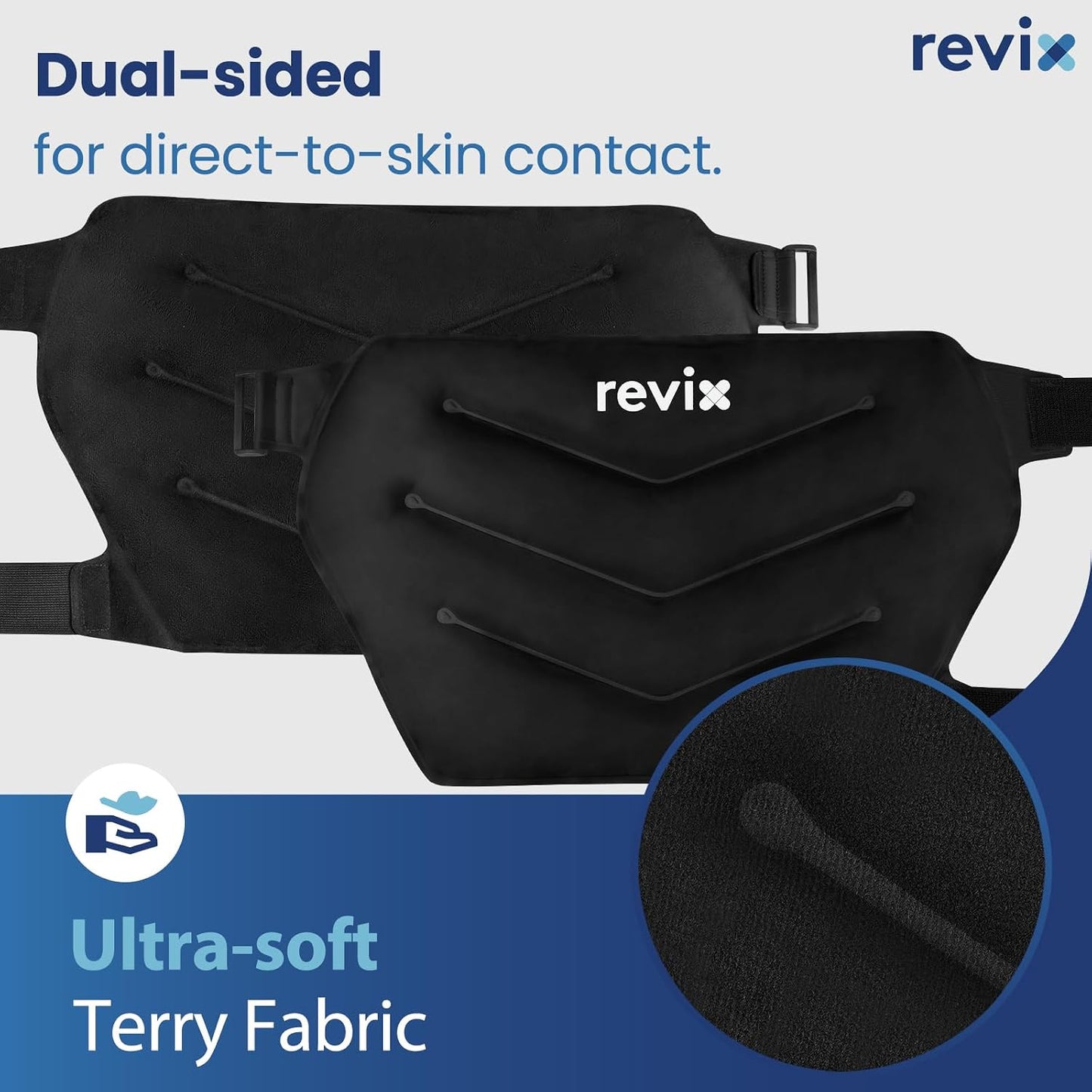 REVIX Extra Large Hip Ice Pack Wrap After Surgery, Hot Cold Packs for Hip | Reusable Gel Cold Pack for Hip Replacement Recovery, Sciatic Nerve, Cold Therapy Hip Flexor Compression Wrap, Black
