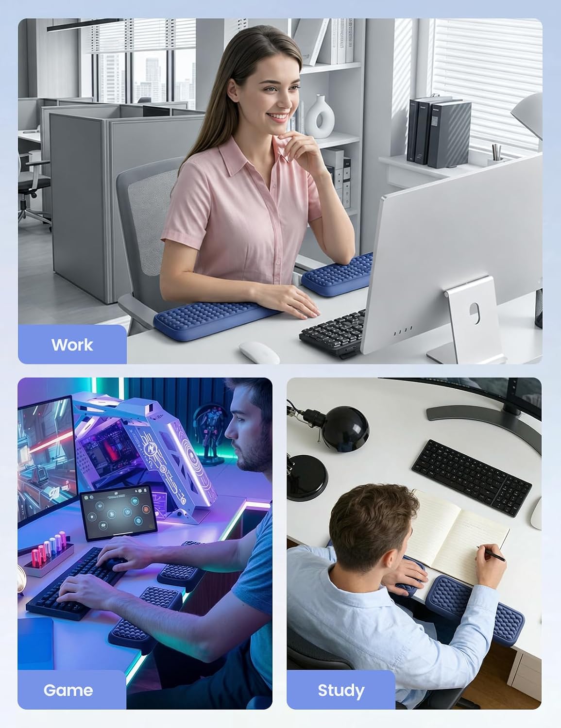 Vaydeer 2Pcs Elbow Rest Pad, L-Shaped Wrist Rest, Desk Edge Cushion