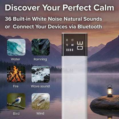Under Pillow Speaker for Sleeping, Bone Conduction Sleep Speaker for Side Sleeper - 36 Built-in White Noises Natural Sounds, Wireless Bluetooth, TF Card Slot, Auto Off Timer, Portable Bedside Device