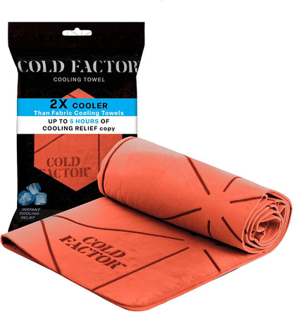 COLD FACTOR Instant PVA Cooling Towels, Cooling Neck Wraps, Blue, 3 Pack | 5 Hours of Cooling, UPF 50+, Soft Cooling Towels for Neck and Face, Machine Washable, Ideal for Sports & Workouts, 3"x29.5"