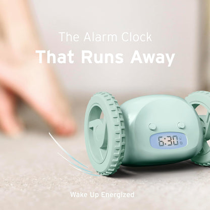 CLOCKY Alarm Clock on Wheels – Loud Rolling Alarm Clock for Heavy Sleepers | Runaway Clock that Jumps & Runs to Wake You Up | Funny Unique Gift for Adults, Teens & Kids Bedrooms (Black)