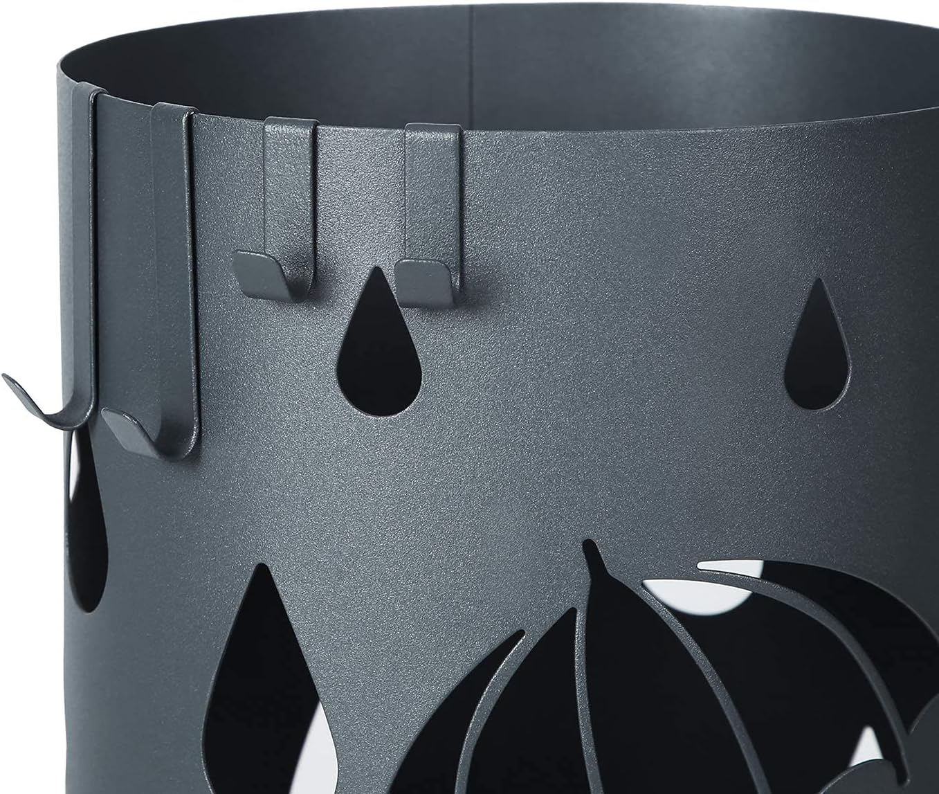 SONGMICS Umbrella Stand, Metal Umbrella Holder for Entryway, with Water Tray and 4 Hooks, 7.7 x 7.7 x 19.3 Inches, Round, Anthracite Gray ULUC23AG | Umbrella Holder, with Detachable Drip Tray, Assembly Required, for Entryway, Anthracite Gray, PATSY