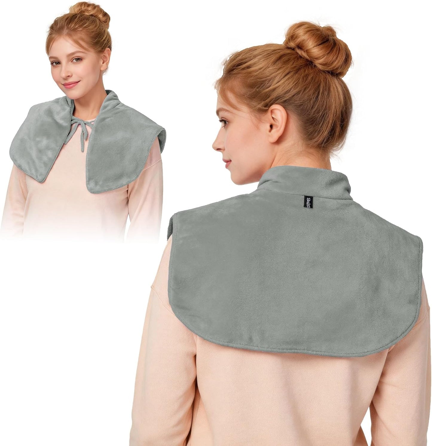 Microwavable Neck Heating Pad for Shoulders, Back and Chest | Warm & Cooling Plush Shoulder Weighted Heating Pad, Adjustable Comfort Fit For Women And Men For Home & Office