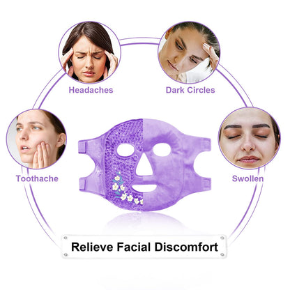 Cold Face Eye Masks Ice Face Mask Hot Cold Compress for Dark Circles, Puffiness, Migraines, Headache, Stress, Redness, Cooling Face Masks for Women Man, Skin Care