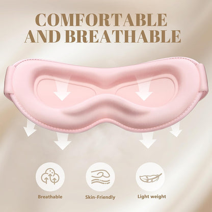 Sleep Mask for Men Women - 100% Blackout Eye Masks for Sleep, Zero Pressure 3D Sleeping Mask, Adjustable Light Blocking Eye Cover Blindfold for Travel, Nap, Night Work, Office - Gray