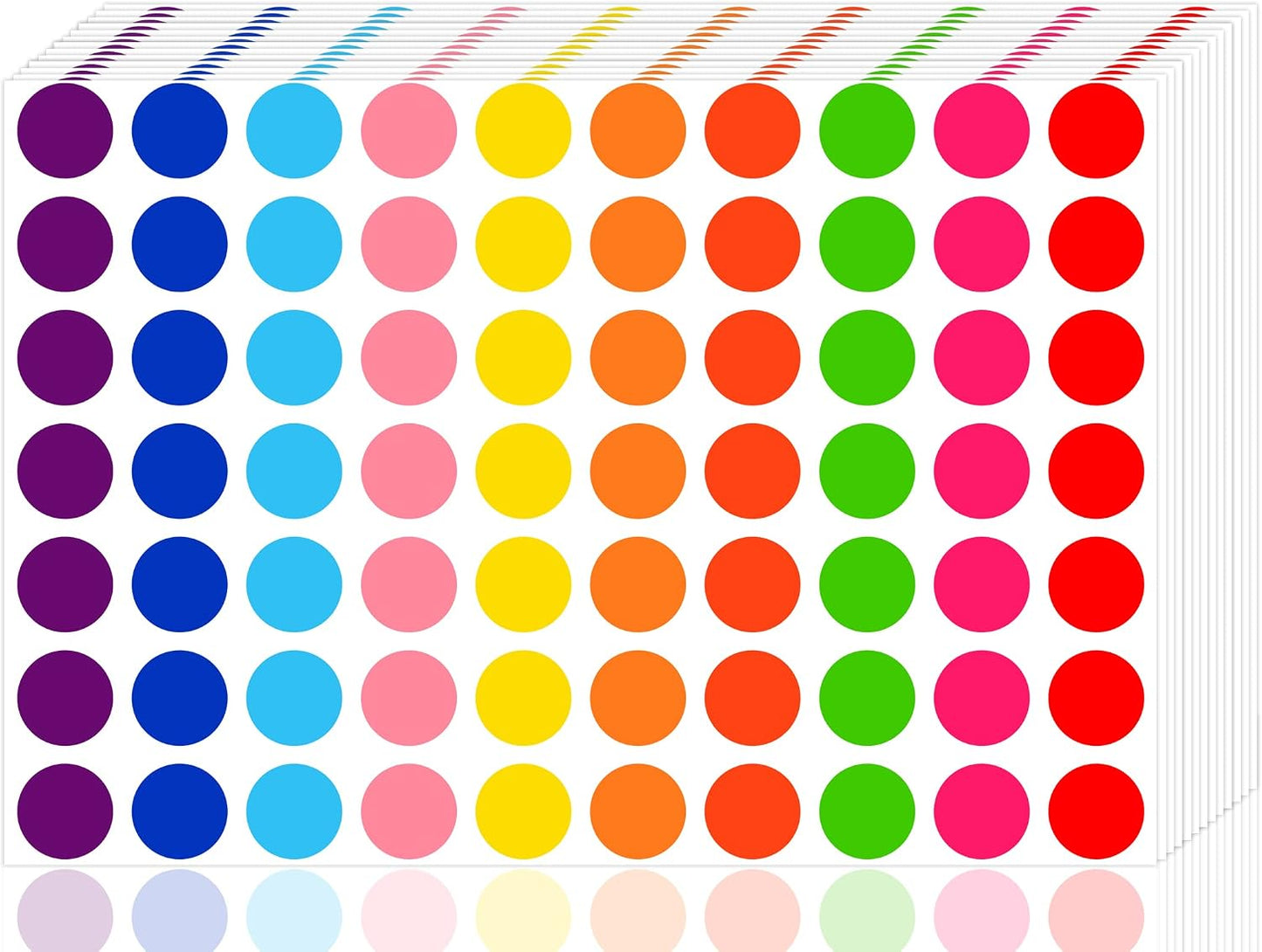 3500 Pieces Dot Stickers, 3/4 inch Color Coding Labels, 10 Color Circle Price Stickers for Office Classroom Student