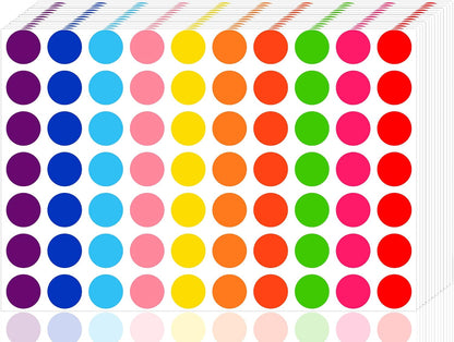 3500 Pieces Dot Stickers, 3/4 inch Color Coding Labels, 10 Color Circle Price Stickers for Office Classroom Student