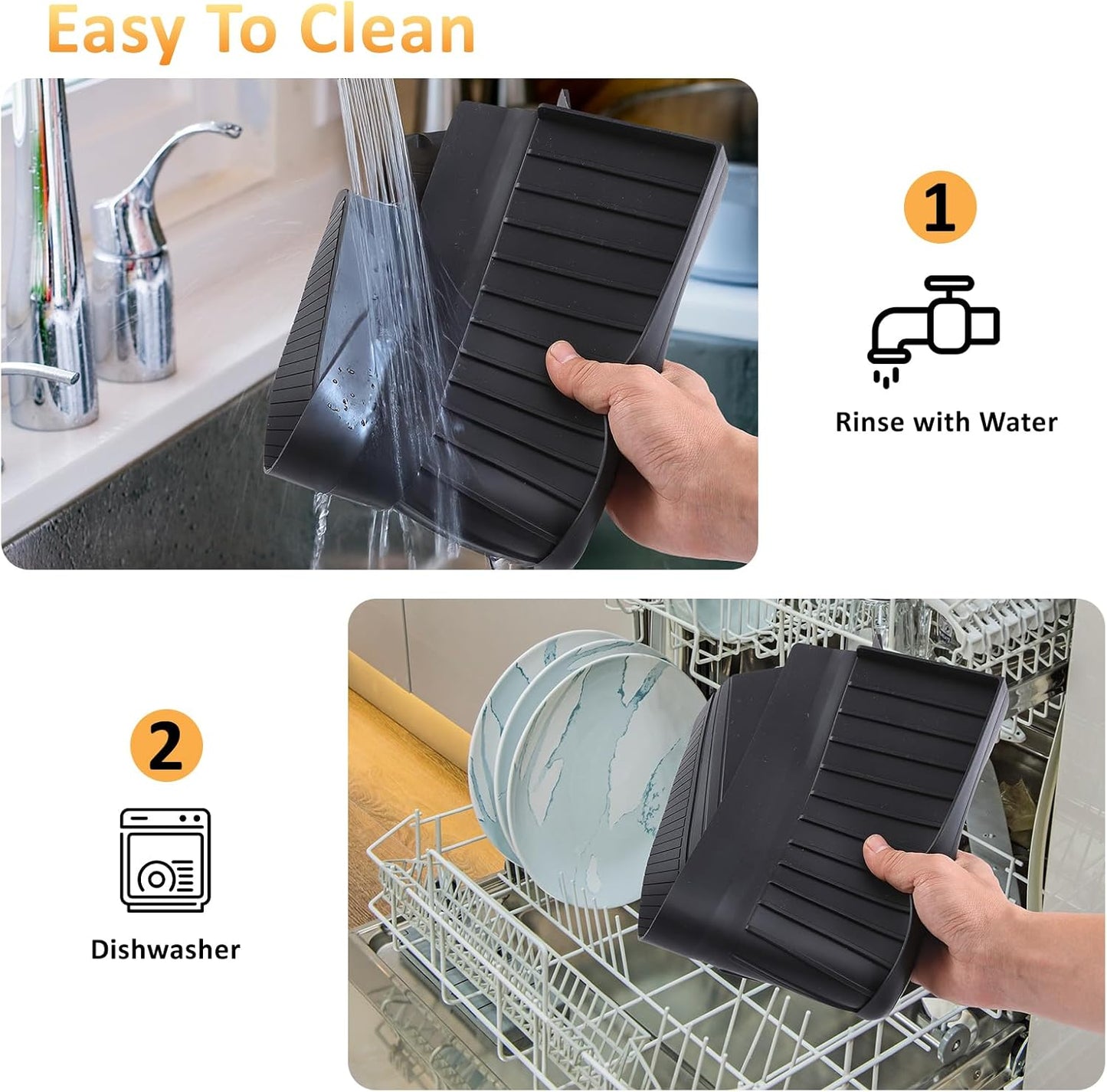 Sink Edge Protector with Suction Cup 14" 20" 24" 30", Silicone Sink Splash Guard for Kitchen & Bathroom, Protect Countertop from Scratches, Stains, for Stainless Steel Granite Quartz-Grey