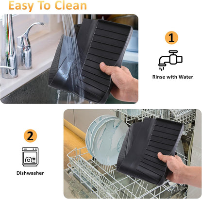 Sink Edge Protector with Suction Cup 14" 20" 24" 30", Silicone Sink Splash Guard for Kitchen & Bathroom, Protect Countertop from Scratches, Stains, for Stainless Steel Granite Quartz-Grey