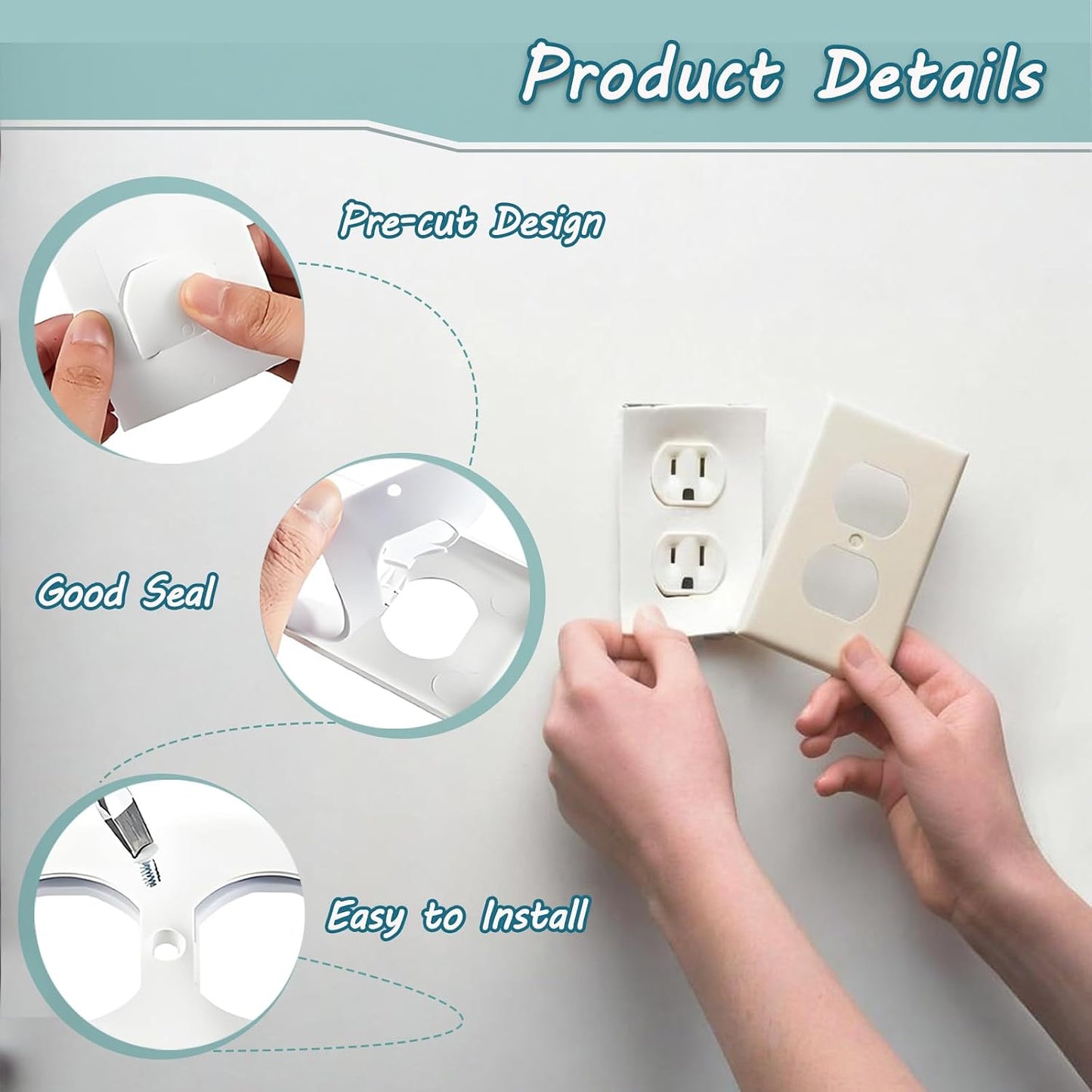 Outlet Insulation and Draft Sealers, Electrical Outlet Insulation Pads Foam Gasket for Wall Light Switch Socket Plug Cover Switch Plate Insulation for Duplex Toggle Rocker Wall Plate Openings-10 Pack
