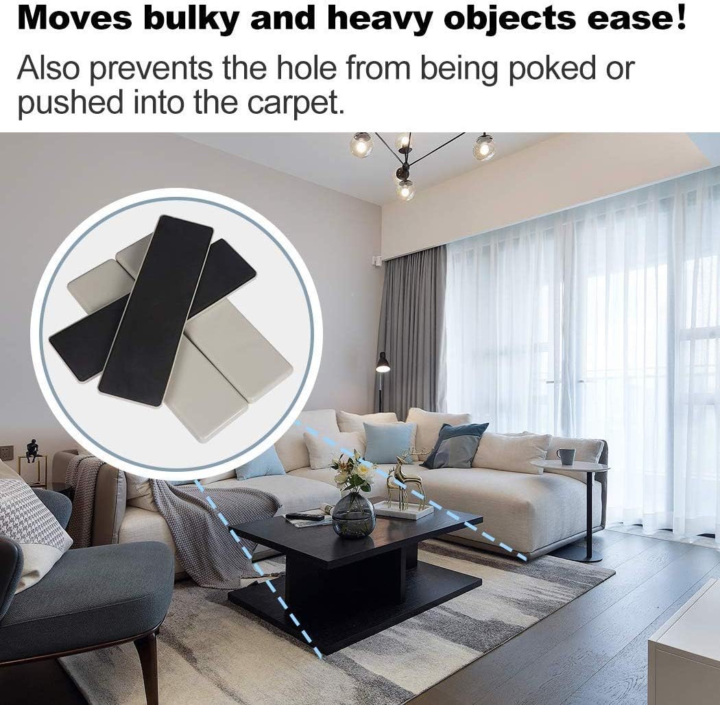 Ezprotekt Large Furniture Sliders for Carpet and Hardwood Floors, 8 Pack 9-1/2" x 5-3/4" Reusable Oval Heavy Duty Furniture Moving Pads, 4 Pcs Hard Floor Felt Sliders+4 Pcs Carpet Sliders (Beige)