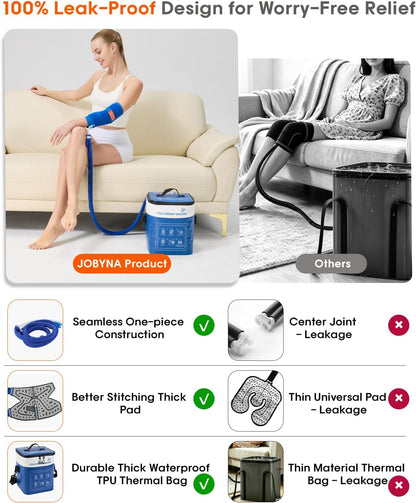 JOBYNA Leakproof Cold Therapy Knee Pad – Compatible Exclusively Ice Therapy Machine, Continuous Circulating Ice Knee Wrap for Post-Surgery Recovery, ACL, Meniscus Tear – No Gel Replacement Pad