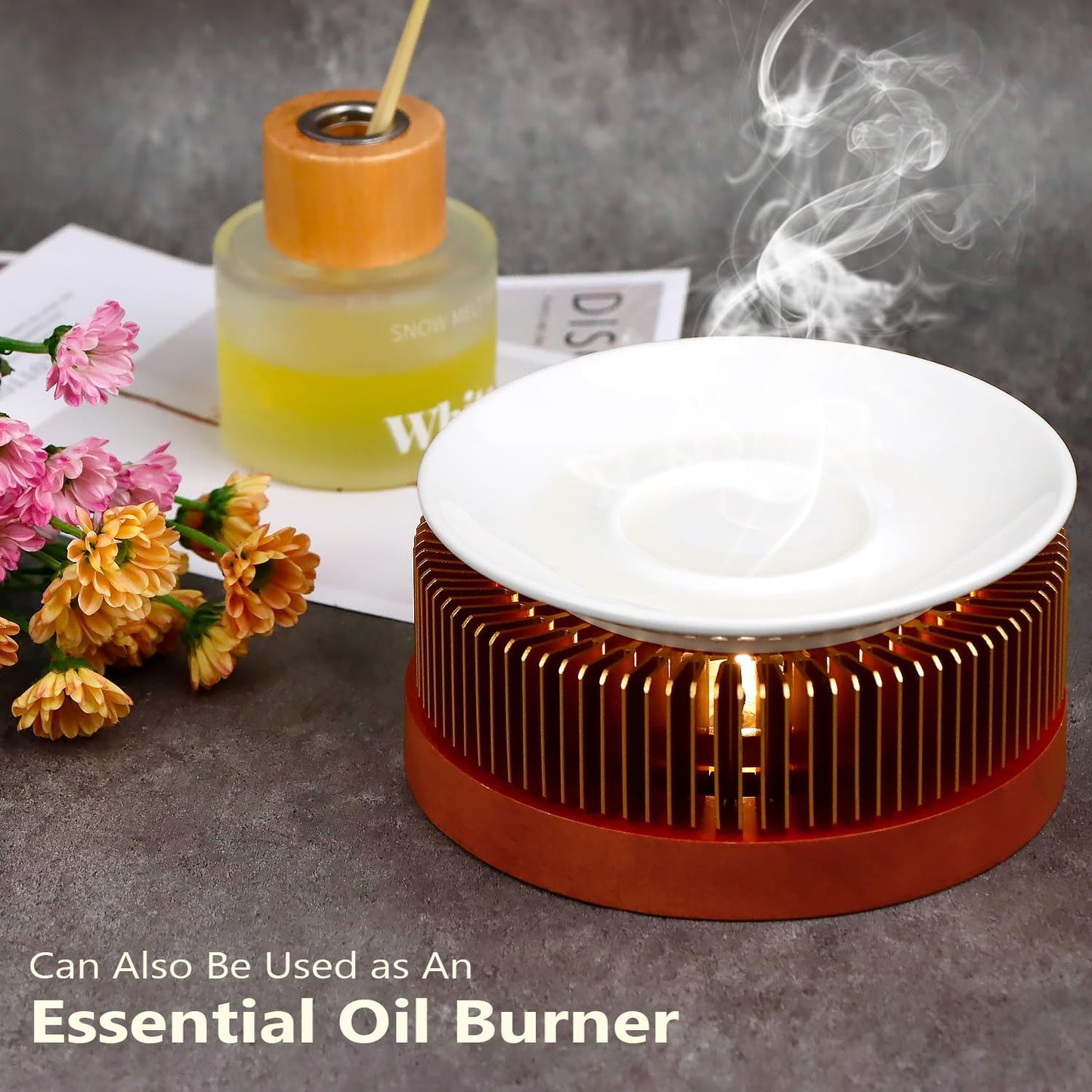 Teapot Warmer, Tea Warmer with Tealight Holder, Teapot Heater for Heating Tea, Coffee, Milk, Food, Aluminum Alloy, Rose Gold