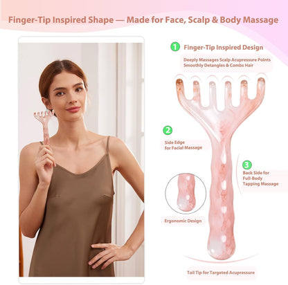 Wood Therapy Massage Tools – Wooden Manual Guasha Tool, Handheld Body & Scalp Massager, Trigger Point Scraper, Reflexology & Lymphatic Drainage Inspired Wooden Massage Tool for Face, Neck, Back & Legs