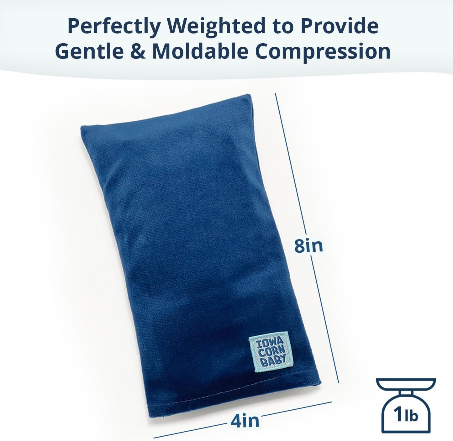 Mini - Microwavable Heating Pad & Reusable Cold Pack - Weighted Heating Pad for Cold Hands, Sore Neck, Achy Wrists - 4” x 8” - 1 lb (Oasis Blue)