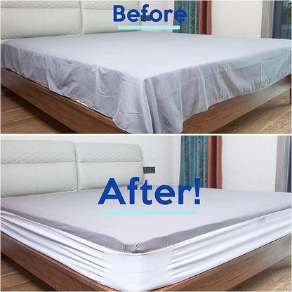 Bed Sheet Holder Straps:7.9inch Wide Bed Sheet Fasteners,Fitted Sheet Straps to Hold Sheets on The Bed,Elastic Bands Bed Sheet Straps for All Mattress Sizes (Single（38" x 75"）)