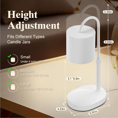 Dreamholder Electric Candle Warmer Lamp with Timer & Dimmer, Adjustable Height Wax Melt Warmer for Jar Candles, Wood Base Candle Melter, Floral Home Decor Gifts for Women, Mom, Natural Wood