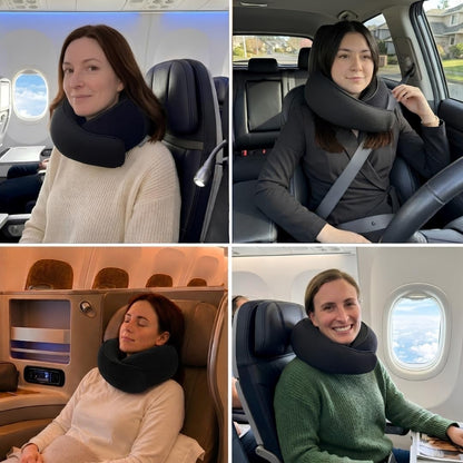 FlyHugz® Neck Travel Pillow Memory Foam Neck Pillow, Gray