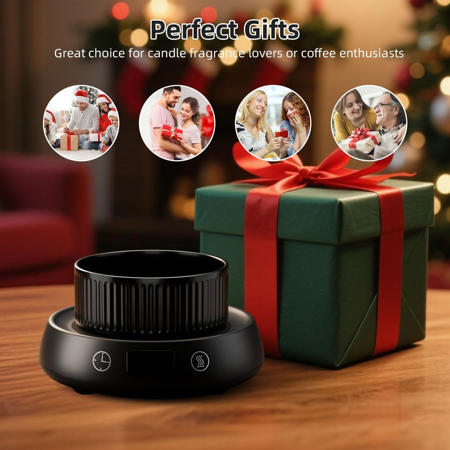 Coffee Mug Warmer for Desk Timer Candle Warmer Lamp Scented Wax Melt Melter | Smart Heated Electric Tea Coffee Cup Candle Wax Melter Warmer Plate for Home Office, 1-9H Auto Shut Off, Coffee Lover Gifts
