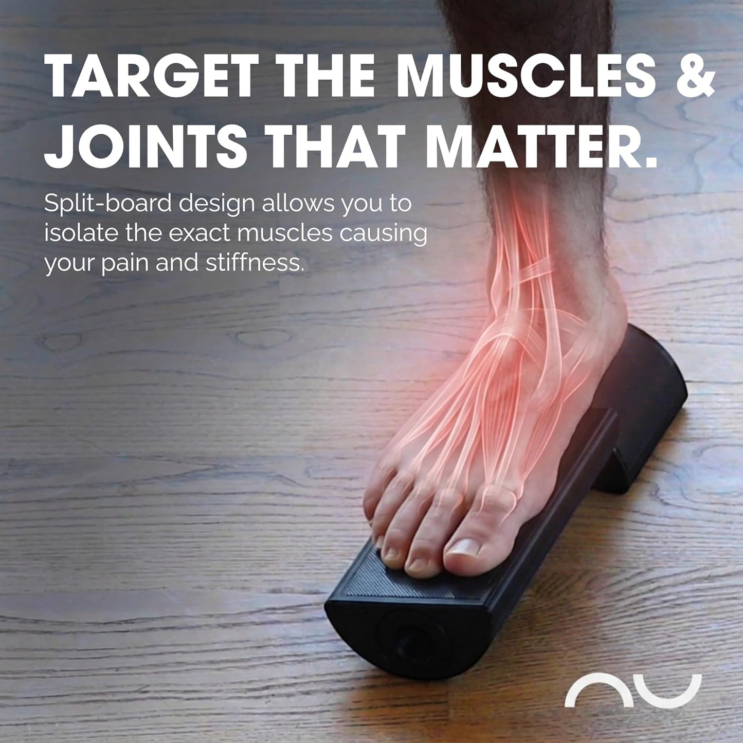 nuBase PIVOT | Split-Board Foot & Ankle Strengthener | Physical Therapy Training System for Ankle Sprains, Achilles Pain, Plantar Fasciitis & Flat Arches | Podiatrist-Developed | Includes Roller, Wedges, 95-Page Guide + nuBase App