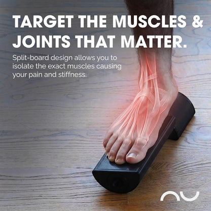 nuBase PIVOT | Split-Board Foot & Ankle Strengthener | Physical Therapy Training System for Ankle Sprains, Achilles Pain, Plantar Fasciitis & Flat Arches | Podiatrist-Developed | Includes Roller, Wedges, 95-Page Guide + nuBase App