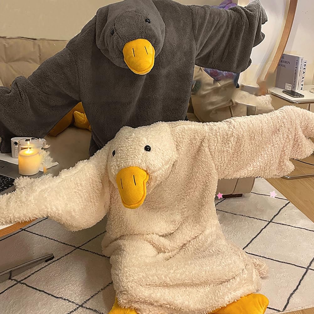 Oversized Wearable Goose Blanket Hoodie Onesie with Shoes Adult & Kid