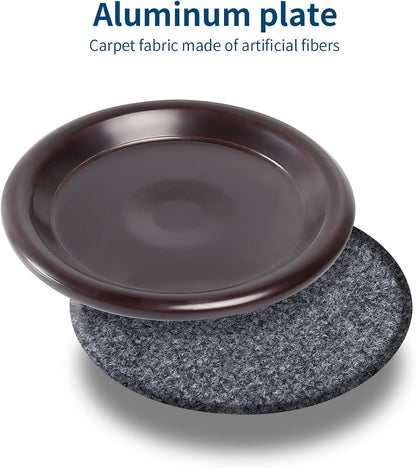 Ezprotekt 1.63" Round Carpet Bottom Furniture Caster Cups, 16 Pcs Reusable Furniture Coasters, Felt Furniture Sliders Pads to Protect Hardwood, Tile or Carpetd Floors from Scratches (Dark Brown)