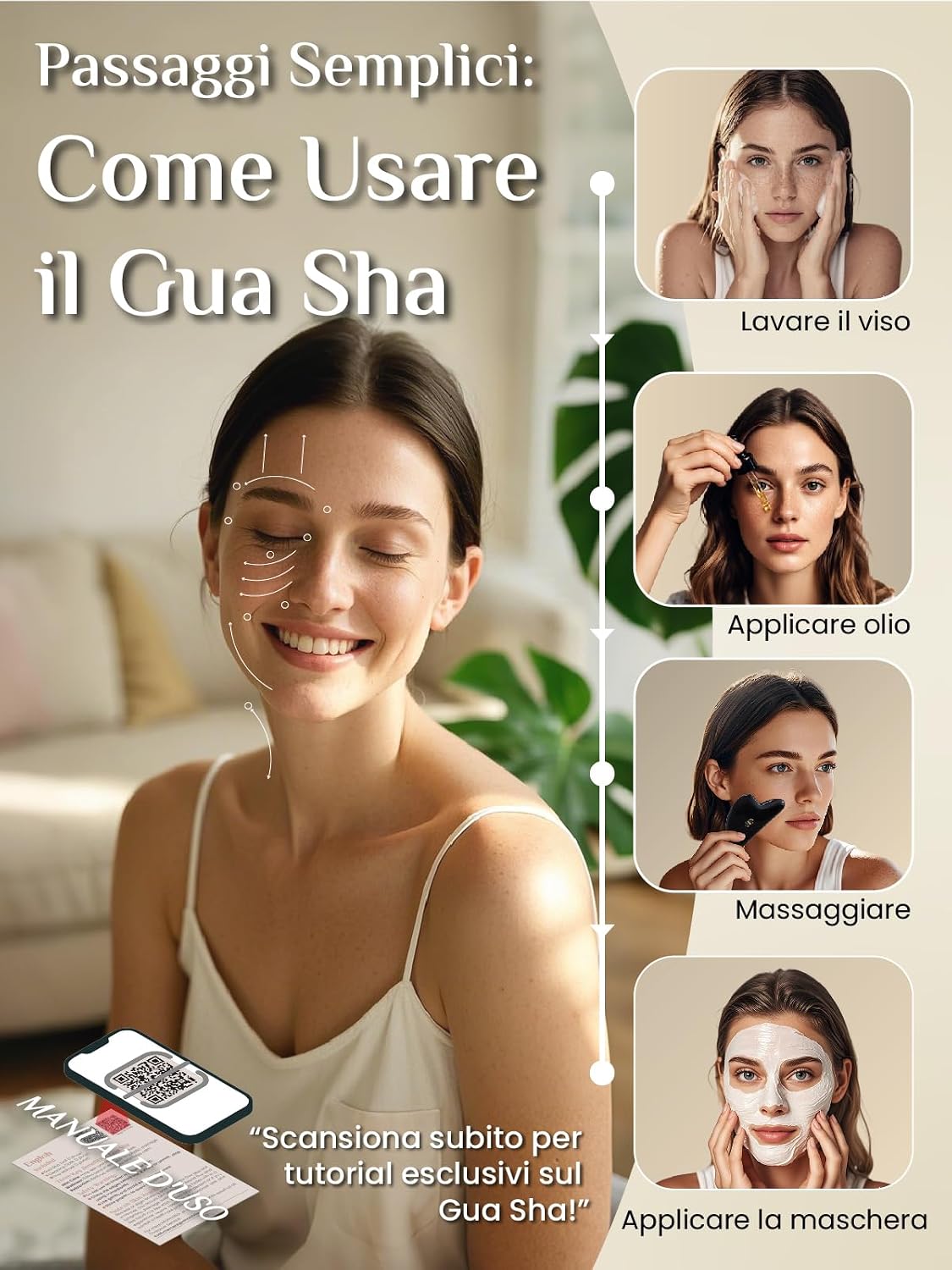 Rena Chris Gua Sha Facial Tools, Stainless Steel Guasha Tool for Acupuncture, Manual Massage Tool for Jawline Sculpting and Puffiness Reducing, Gua Sha Facial Massage Tool, Skin-Care Gift (Silver) | Face Massage Tool for Jawline Sculpting, Puffiness