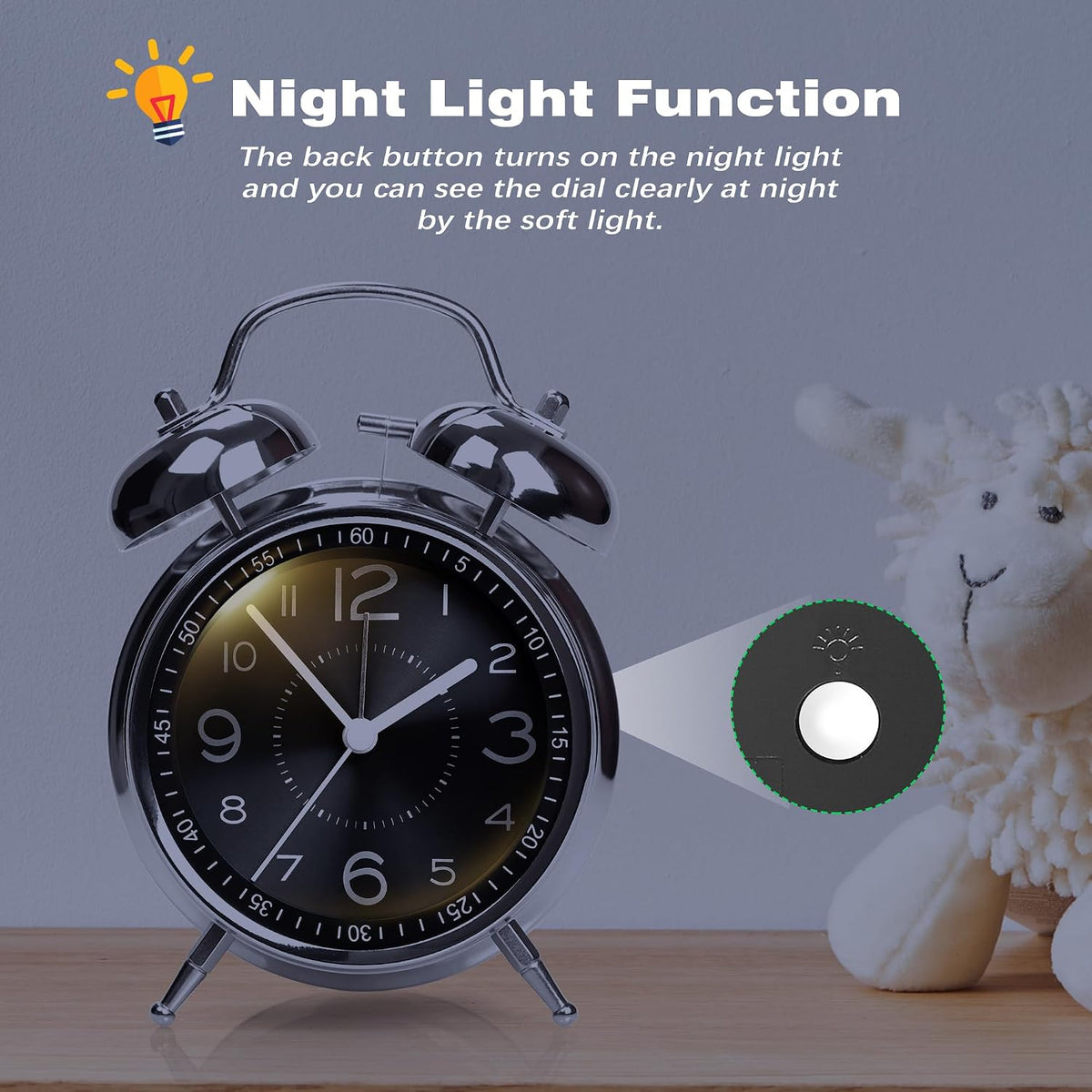 AYRELY® Super Loud Alarm Clock for Heavy Sleepers, 4.5 Inch Twin Bell Retro