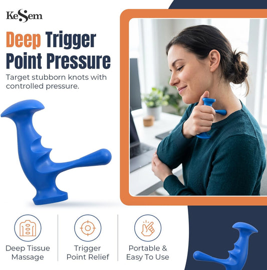 Manual Trigger Point Massage Tool Set, 3 Pack Deep Tissue Massage Tools With Thumb Saver & 3-Legged Massage Knobs, Handheld Pressure Point Massager For Neck, Back, Shoulders, Legs, Feet & Full Body